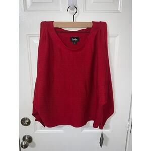 By & By Womens Ribbed Pullover Sweater Red XL